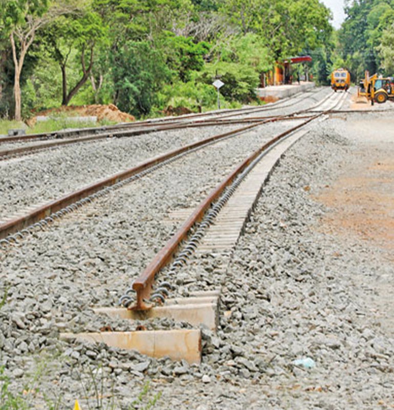 Vavuniya-Jaffna Railway track construction
